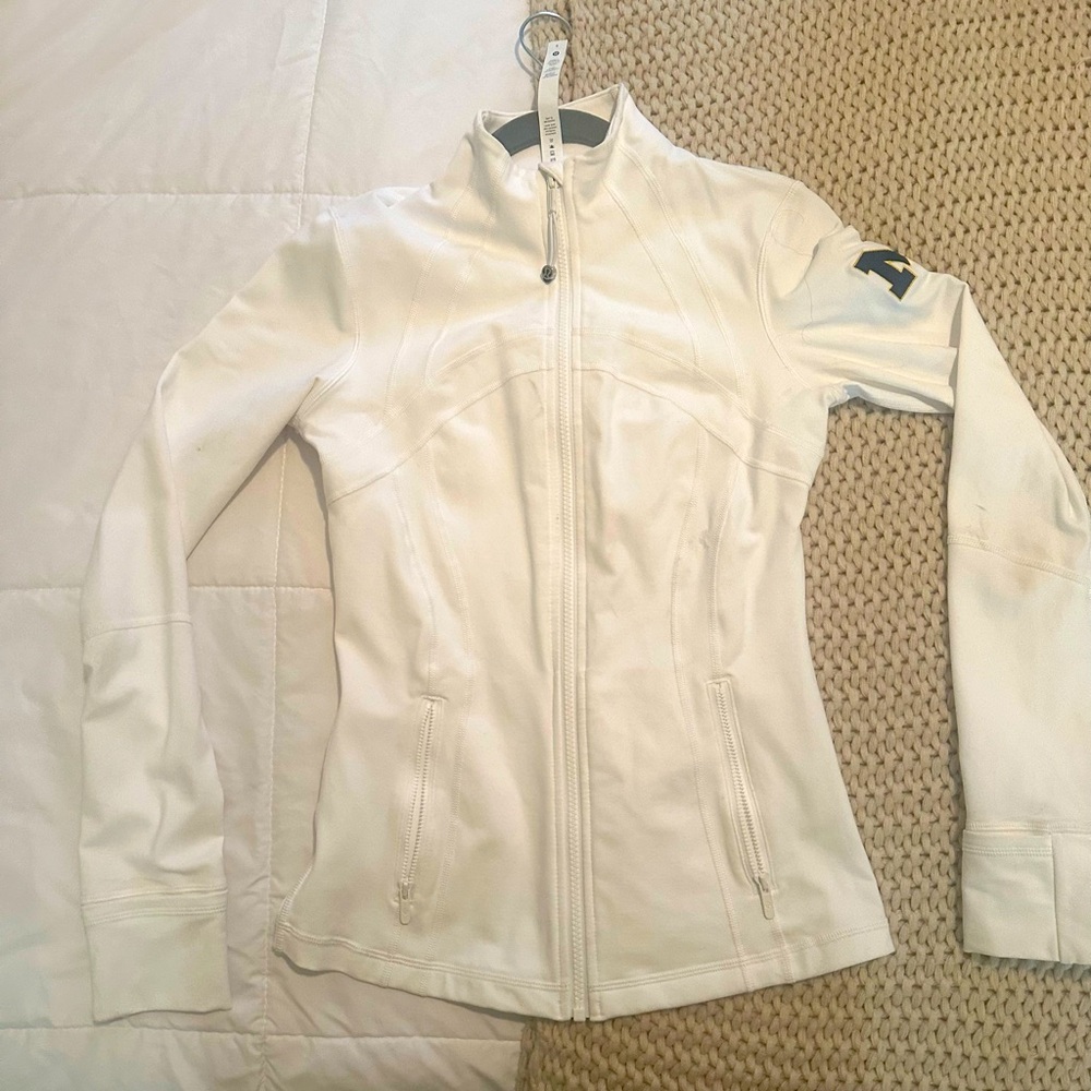 University of Michigan white Lululemon define jacket.